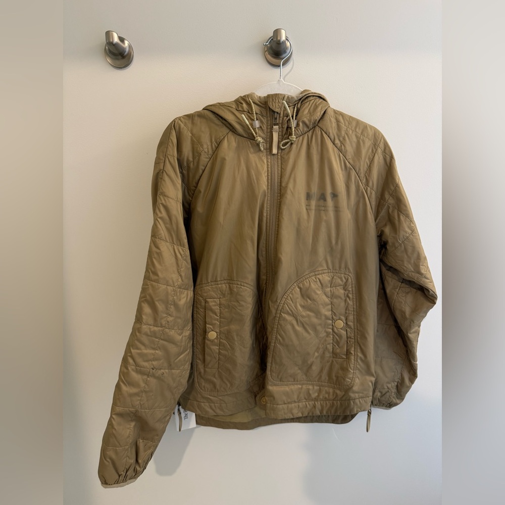 MAAP x The Arrivals Alt Road Jacket - Sand Gold, Hooded Packable Quilted, Side - Picture 12 of 15